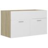 Armario Para Lavabo Contrachapada Blanco Roble 80x38,5x46 Cm