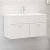 Armario Para Lavabo Madera Contrachapada Blanco 90x38,5x46 Cm