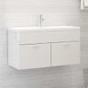 Armario Para Lavabo Contrachapada Blanco Brillo 90x38,5x46 Cm