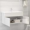 Armario Para Lavabo Contrachapada Blanco Brillo 90x38,5x46 Cm