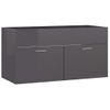 Armario Para Lavabo Contrachapada Gris Brillo 90x38,5x46 Cm