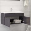 Armario Para Lavabo Contrachapada Gris Brillo 90x38,5x46 Cm