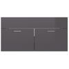 Armario Para Lavabo Contrachapada Gris Brillo 90x38,5x46 Cm