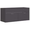 Armario Para Lavabo Madera Contrachapada Gris 100x38,5x46 Cm