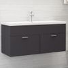 Armario Para Lavabo Madera Contrachapada Gris 100x38,5x46 Cm