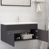 Armario Para Lavabo Madera Contrachapada Gris 100x38,5x46 Cm