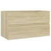 Armario Lavabo Madera Contrachapada Roble Sonoma 80x38,5x45cm Marrón