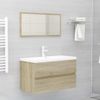 Armario Lavabo Madera Contrachapada Roble Sonoma 80x38,5x45cm Marrón