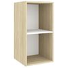 Mueble Tv De Pared Madera Contrachapada Blanco Roble 37x37x72cm