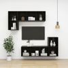 Mueble Tv De Pared Madera Contrachapada Negro Brillo 37x37x72cm