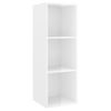 Mueble Tv Pared Madera Contrachapada Blanco Brillo 37x37x107 Cm