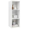 Mueble Tv Pared Madera Contrachapada Blanco Brillo 37x37x107 Cm