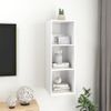 Mueble Tv Pared Madera Contrachapada Blanco Brillo 37x37x107 Cm