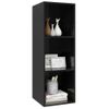 Mueble Tv Pared Madera Contrachapada Negro Brillo 37x37x107cm