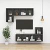 Mueble Tv Pared Madera Contrachapada Gris 37x37x142,5 Cm