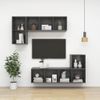 Mueble Tv Pared Madera Contrachapada Gris Brillo 37x37x142,5 Cm