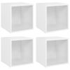 Muebles Para Tv 4 Uds Madera Contrachapada Blanco 37x35x37 Cm