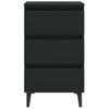 Mesitas Noche Con Patas Metal 2 Uds Negro 40x35x69 Cm