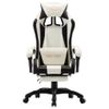 Silla Gaming Con Reposapiés Cuero Sintético Negro Y Blanco