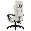 Silla Gaming Con Reposapiés Cuero Sintético Negro Y Blanco