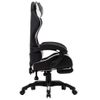 Silla Gaming Con Reposapiés Cuero Sintético Blanco Y Negro