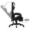 Silla Gaming Con Reposapiés Cuero Sintético Blanco Y Negro