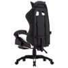 Silla Gaming Con Reposapiés Cuero Sintético Blanco Y Negro