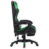 Silla Gaming Con Reposapiés Cuero Sintético Verde Y Negro