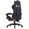 Silla Gaming Con Reposapiés Cuero Sintético Negro Y Dorado