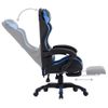 Silla Gaming Con Reposapiés Cuero Sintético Azul Y Negro