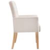 Silla De Comedor Con Reposabrazos De Tela Beige