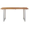 Mesa De Comedor De Madera Maciza De Acacia 154x80x76 Cm Marrón