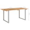 Mesa De Comedor De Madera Maciza De Acacia 154x80x76 Cm Marrón