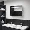 Mueble De Baño Con Espejo Led 80x9,5x55 Cm Blanco