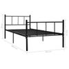 Estructura De Cama De Metal Negro 90x200 Cm