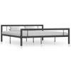 Estructura De Cama De Metal Gris Y Blanco 180x200 Cm