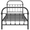 Estructura De Cama De Metal Gris 100x200 Cm