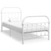 Estructura De Cama De Metal Blanco 90x200 Cm