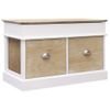 Banco De Recibidor De Madera De Paulownia 70x35x45 Cm Blanco