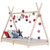 Estructura De Cama Infantil De Madera Maciza De Pino 80x160 Cm Marrón