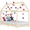 Estructura De Cama Infantil De Madera Maciza De Pino 80x160 Cm Marrón