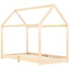 Estructura De Cama Infantil De Madera Maciza De Pino 80x160 Cm Marrón