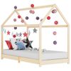 Estructura De Cama Infantil De Madera Maciza De Pino 70x140 Cm Marrón