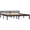 Estructura De Cama Madera Maciza Pino Marrón Oscuro 180x200 Cm