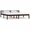 Estructura De Cama Madera Maciza Pino Marrón Oscuro 160x200 Cm