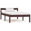 Estructura De Cama Madera Maciza Pino Marrón Oscuro 100x200 Cm