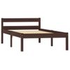 Estructura De Cama Madera Maciza Pino Marrón Oscuro 90x200 Cm