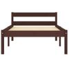 Estructura De Cama Madera Maciza Pino Marrón Oscuro 90x200 Cm