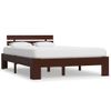 Estructura De Cama Madera Maciza Pino Marrón Oscuro 140x200 Cm