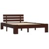 Estructura De Cama Madera Maciza Pino Marrón Oscuro 140x200 Cm